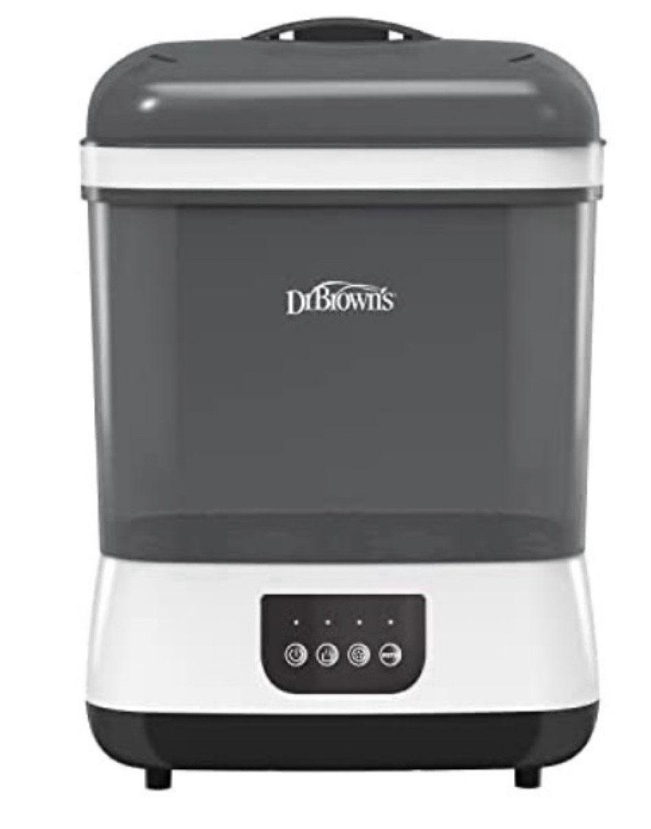 Baby Essential: Dr. Brown’s Clean Steam baby bottle and pacifier sterilizer and dryer 
We use these several times daily for our baby girls bottles, pacifiers, pump parts, etc! Since she was preemie we made sure to always use this and still do now.
Works amazing! 45 minutes to sterilize and dry

 Baby, newborn, baby needs, newborn needs, sterilize, dryer, bottle cleaner, dr brown, baby essentials, newborn essentials, pregnancy 

#LTKbaby #LTKbump #LTKunder100