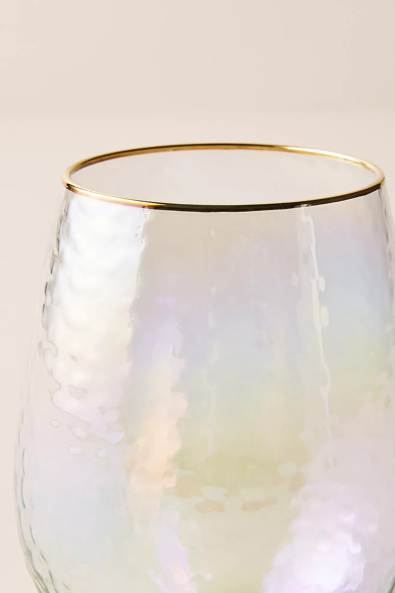 Zaza Lustered 24k Gold Accent Stemless Wine Glasses, Set of 4 | Anthropologie (US)