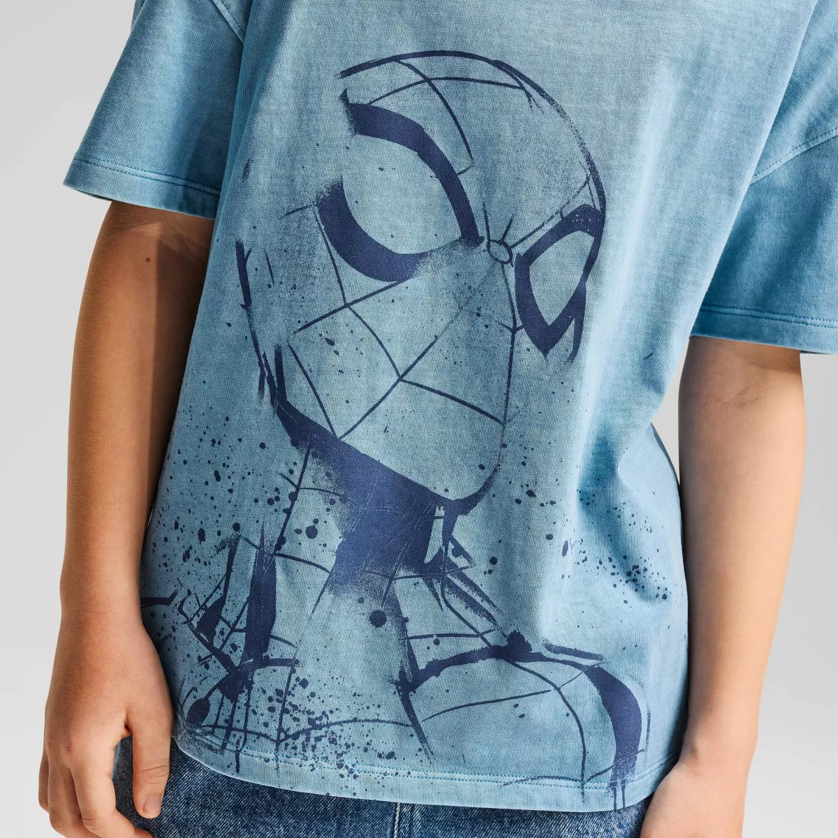 Boys' Short Sleeve Spider-Man Oversized Graphic T-Shirt - Cat & Jack™ Dark Blue XS | Target