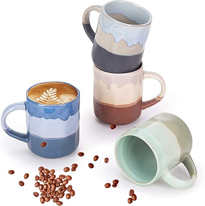 Cutiset 15 Ounce Ceramic Lava Mugs, Unique Glazed Microwave Safe and Oven Safe Coffee Mug Set of ... | Amazon (US)