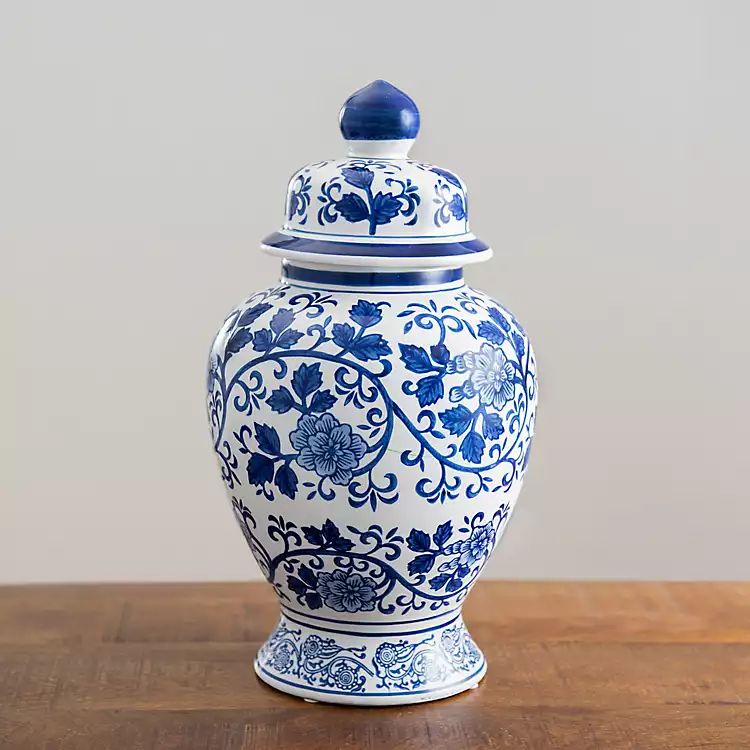 New!Medium Blue Stoneware Ginger Jar | Kirkland's Home