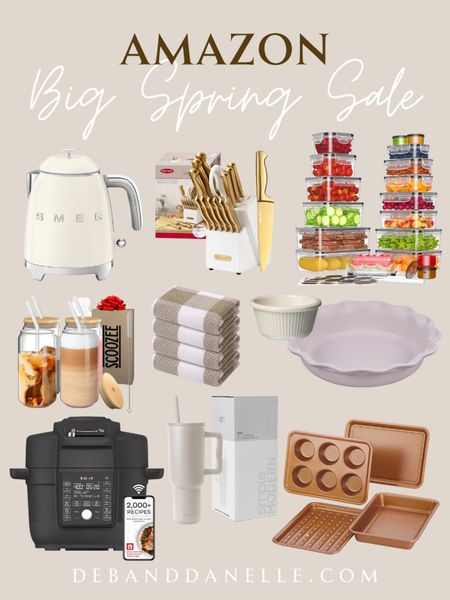 Our favorite kitchen finds from the Amazon Big Spring Sale, including our Smeg electric kettle and glass iced coffee cups. #bigspringsale #kitchen #home

#LTKsalealert #LTKhome