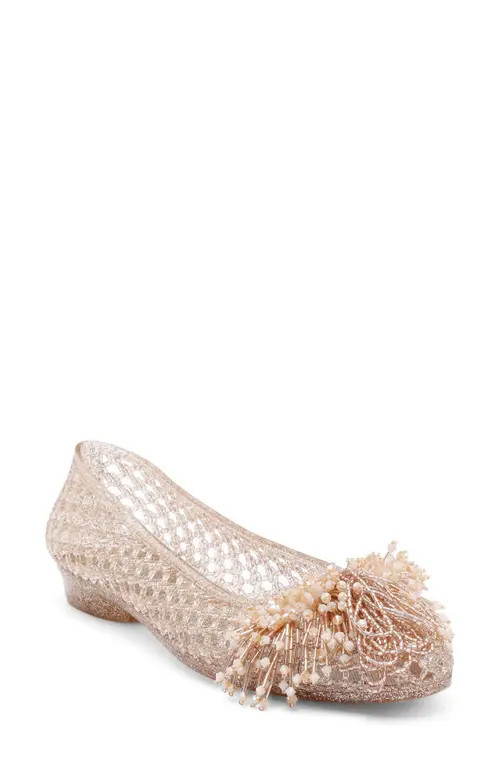 Jeffrey Campbell Whimzy Jelly Flat in Rosegold Glitter Combo at Nordstrom, Size 6 | Nordstrom