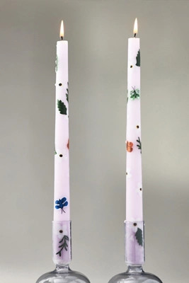 Faye Handpainted Taper Candles, Set of 2 | Anthropologie (US)