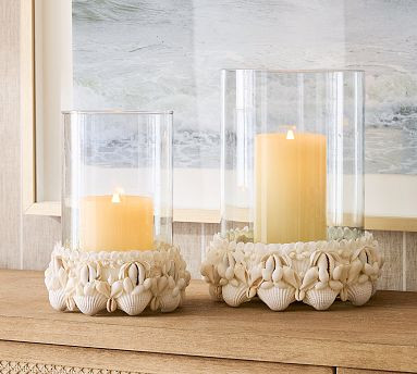 Mira Shell Hurricane Candle Holder | Pottery Barn (US)