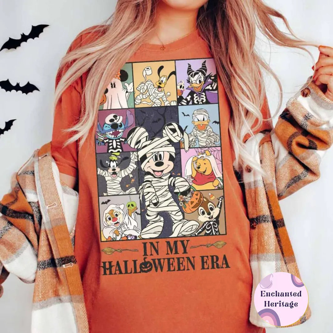 Vintage Disney In My Halloween Era Comfort Colors Shirt, Mickey & Friends Halloween Skeleton Mumm... | Etsy (US)