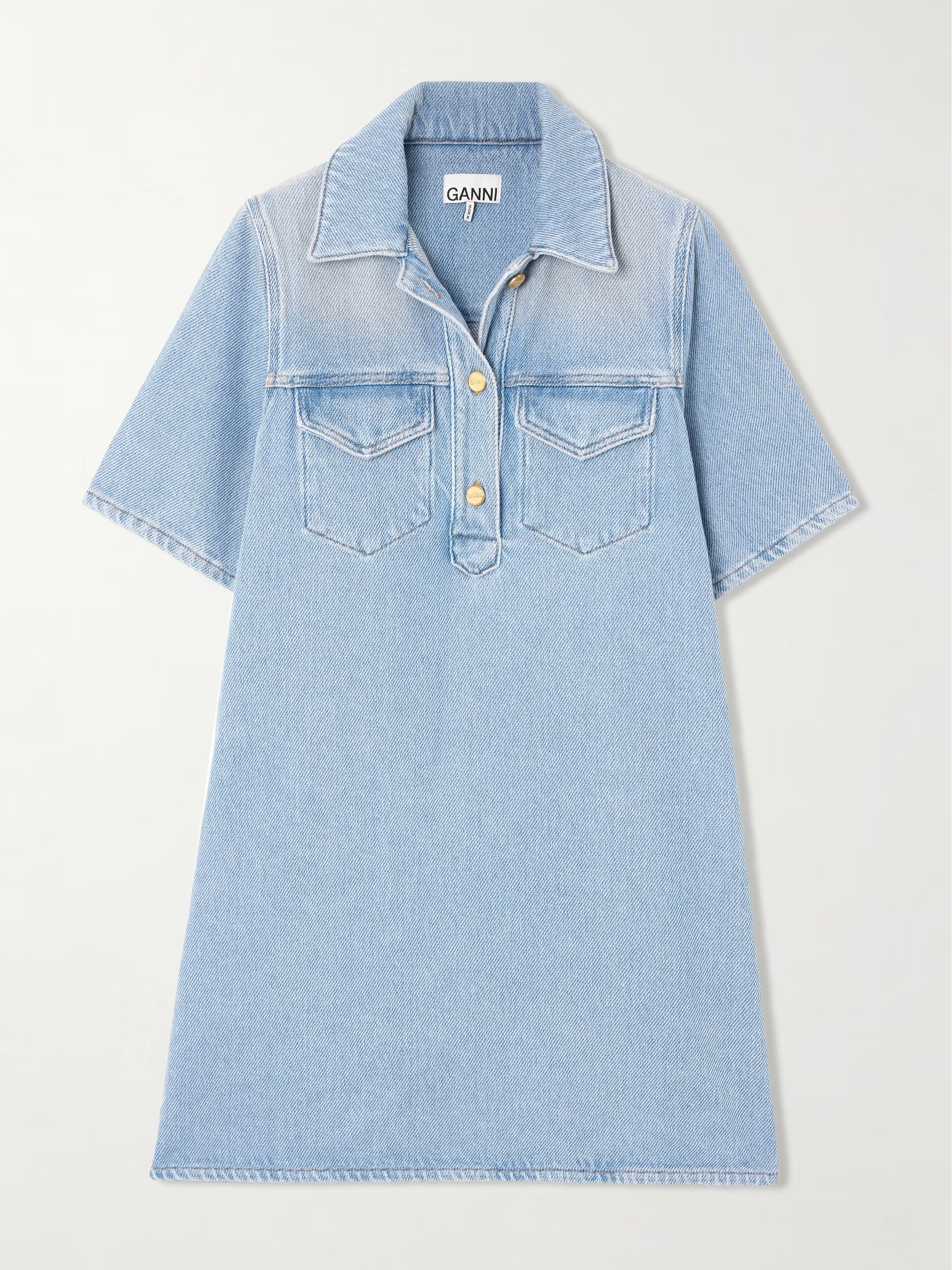 GANNIOrganic denim mini dress | NET-A-PORTER (US)