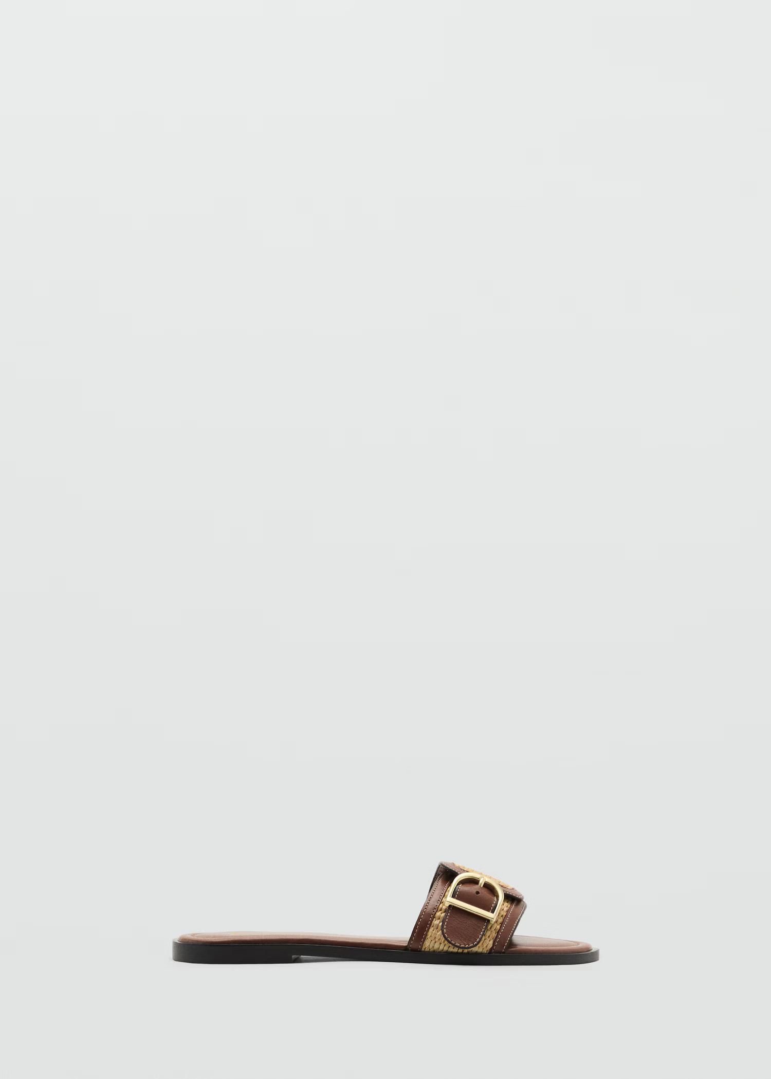 Raffia sandals with buckle and strap - Women | MANGO United Kingdom | MANGO (UK)