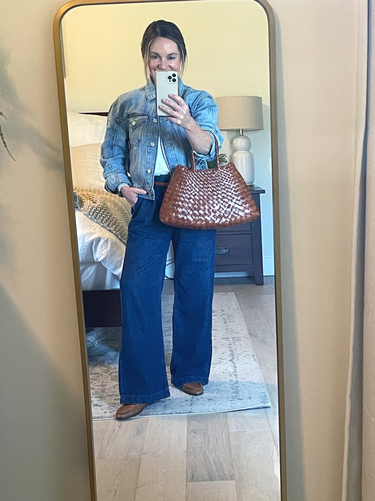 Denim on denim outfit idea! Loving this barrel sleeve denim jacket, UNDER $30, comfortable and flattering!! 
#petite #ltkover50

Jacket- Gap Factory, XS
Jeans - Gap, 0Petite
Loafers - Sam Edelman, Sz 6 (tts)
Bag - Dragon Diffusion Santa Croce 


#LTKFindsUnder50 #LTKOver40 #LTKootd