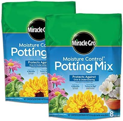 Miracle-Gro Moisture Control Potting Mix 8 qt., Protects Against Over and Under Watering Container P | Amazon (US)