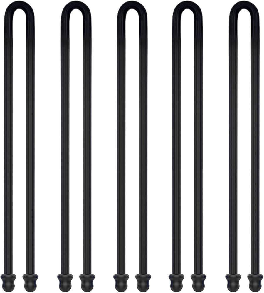 5Pcs 18-Inch Original Silicone Cable Tie, Steel-Core Silicone Twist Ties, Reusable Rubber Twist T... | Amazon (US)