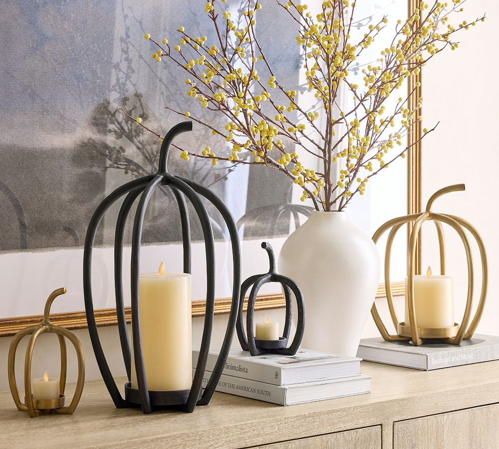 Handcrafted Fallon Pumpkin Candle Holder | Pottery Barn (US)