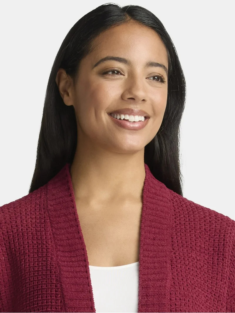 Time and Tru Women's Chenille Cardigan Sweater, Midweight, Sizes XS-XXXL | Walmart (US)