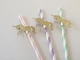 Unicorn Party Paper Straws. Lavender, Mint, Pink and Gold Glitter. Chic and Magical Unicorn Party. G | Amazon (US)