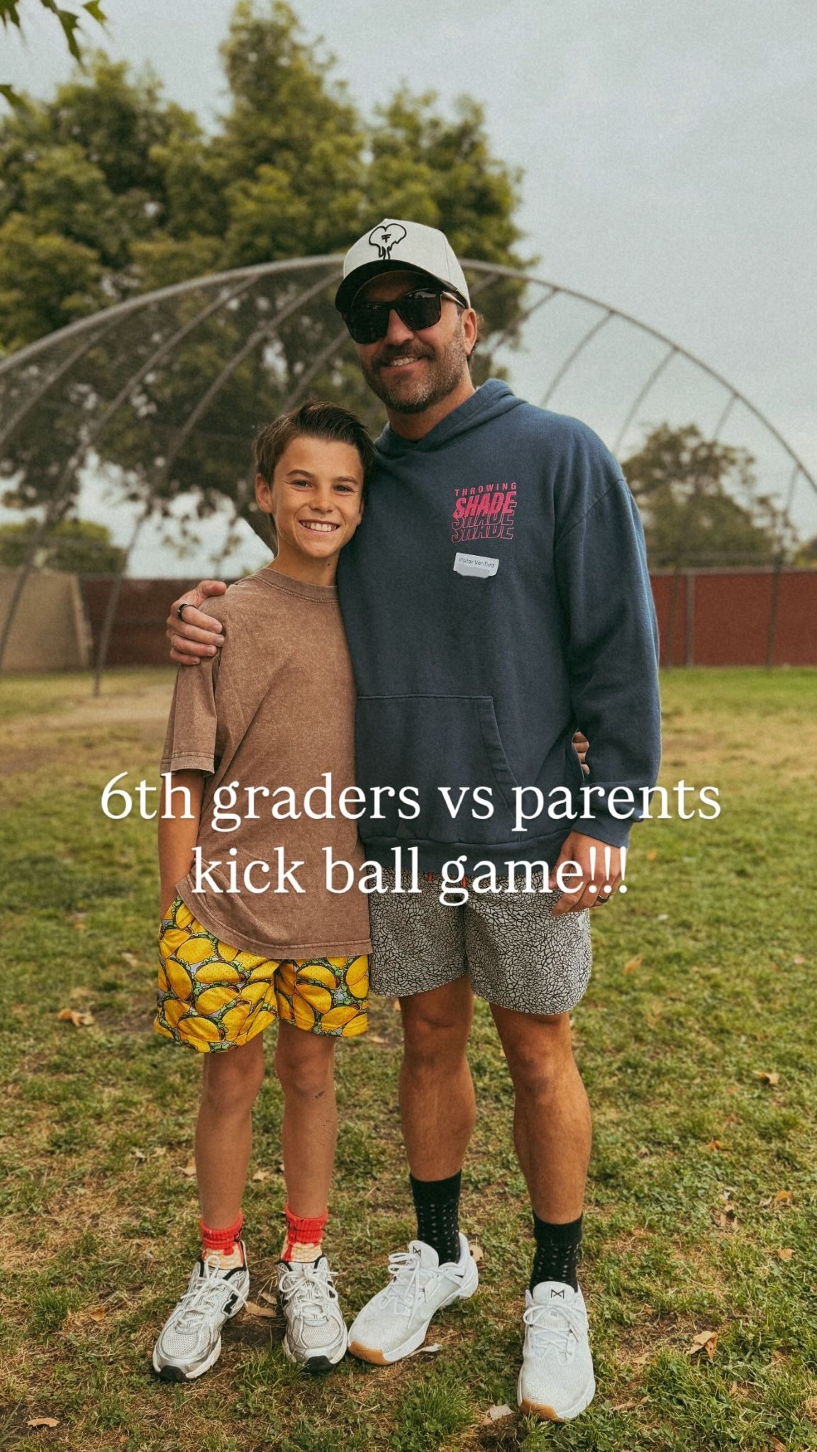 6th graders vs parents 
kick ball game!!!
