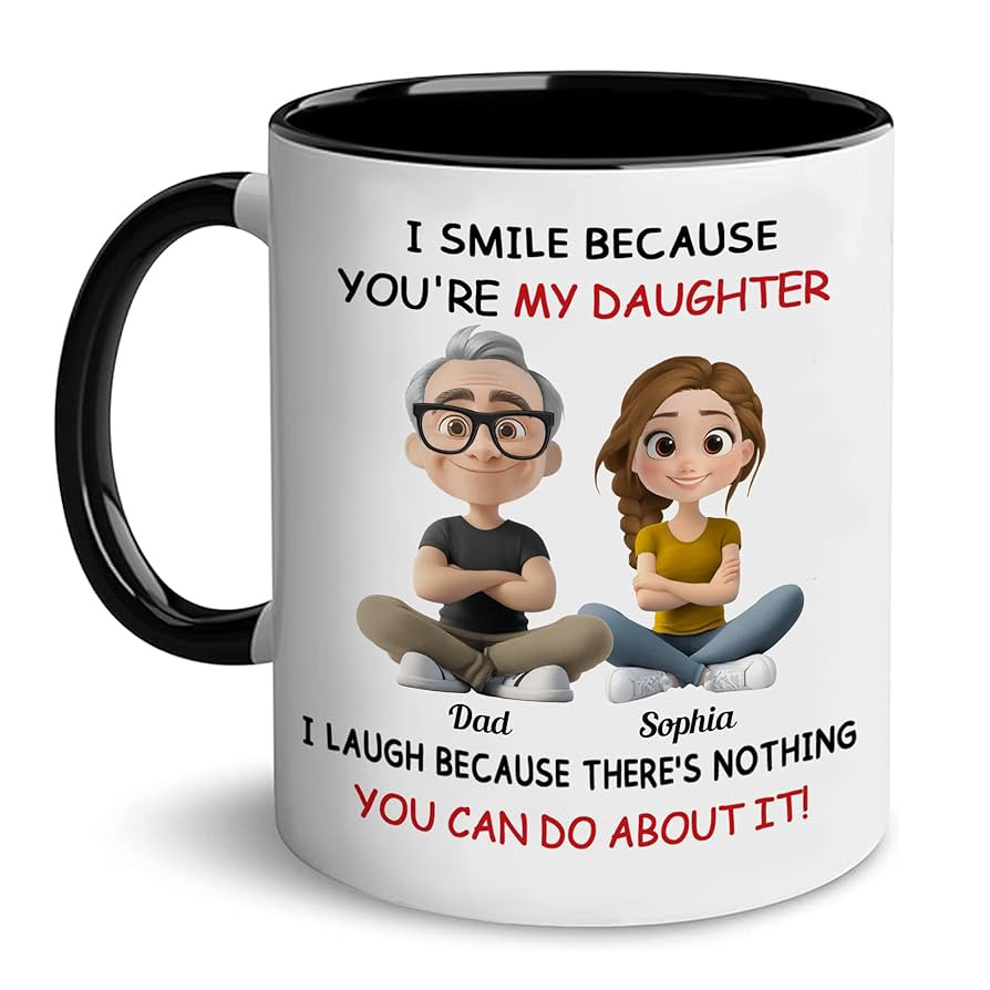 Personalized I Smile Because You're My Daughter Mug Gifts for Daughter from Dad, Father On Birthd... | Amazon (US)