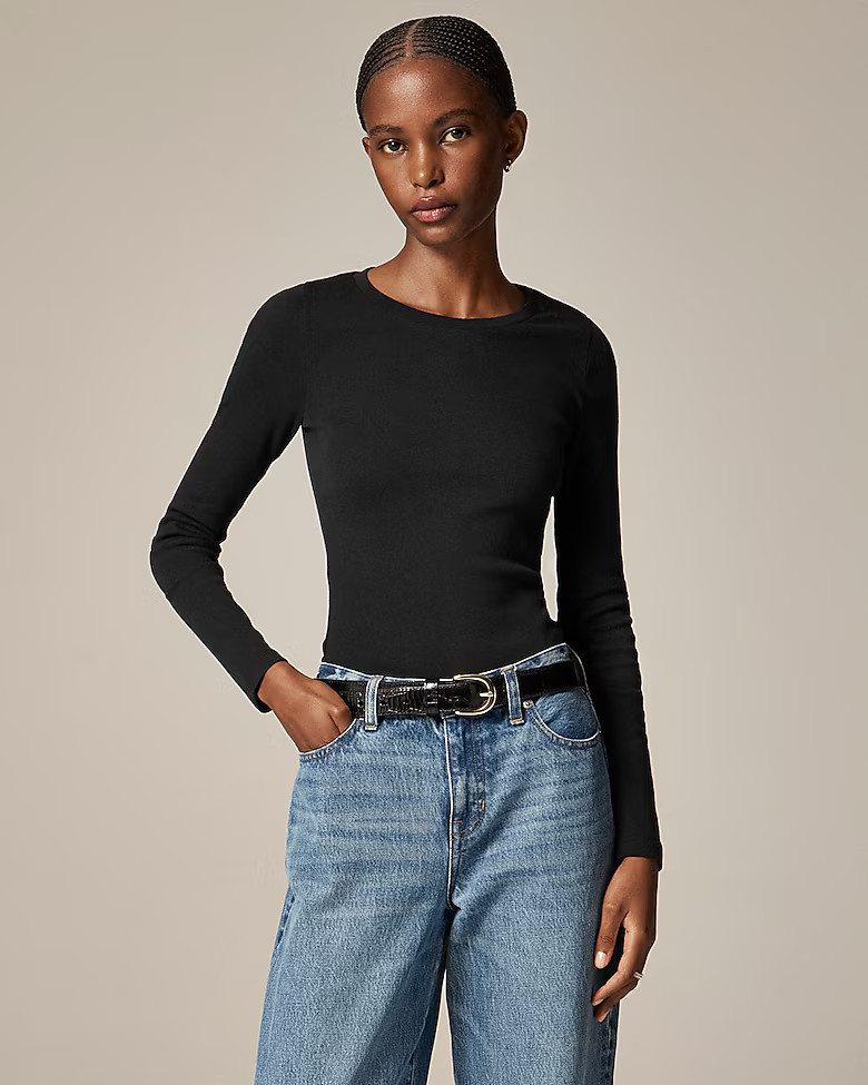 Perfect-fit long-sleeve crewneck T-shirt | J. Crew US