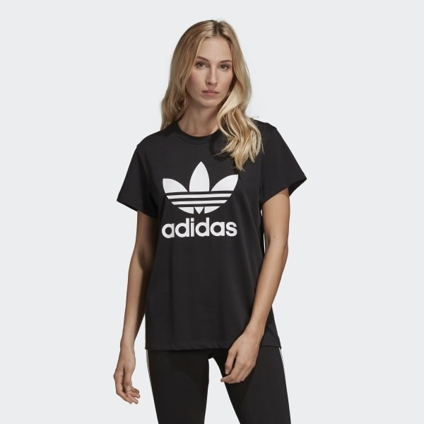 adidas Boyfriend Trefoil Tee - Black | adidas US | adidas (US)