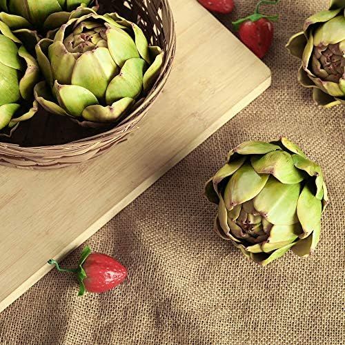 [6-Pack] Large Artificial Artichoke Fake Vegetables and Fruits for Kitchen Decorations (Green) | Amazon (US)