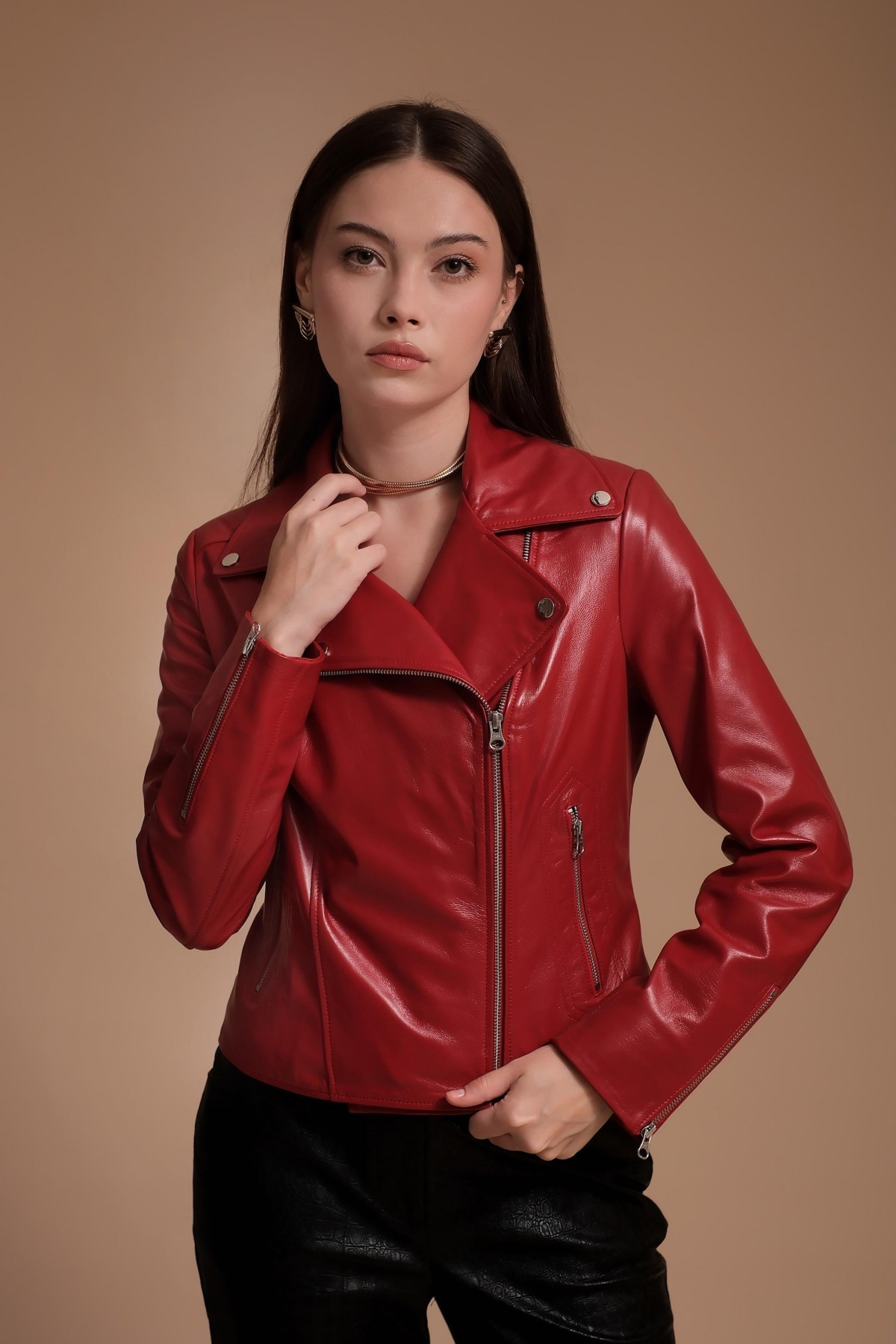 Women's Leather Jacket, Red, Created for Macy's - Red | Macy's
