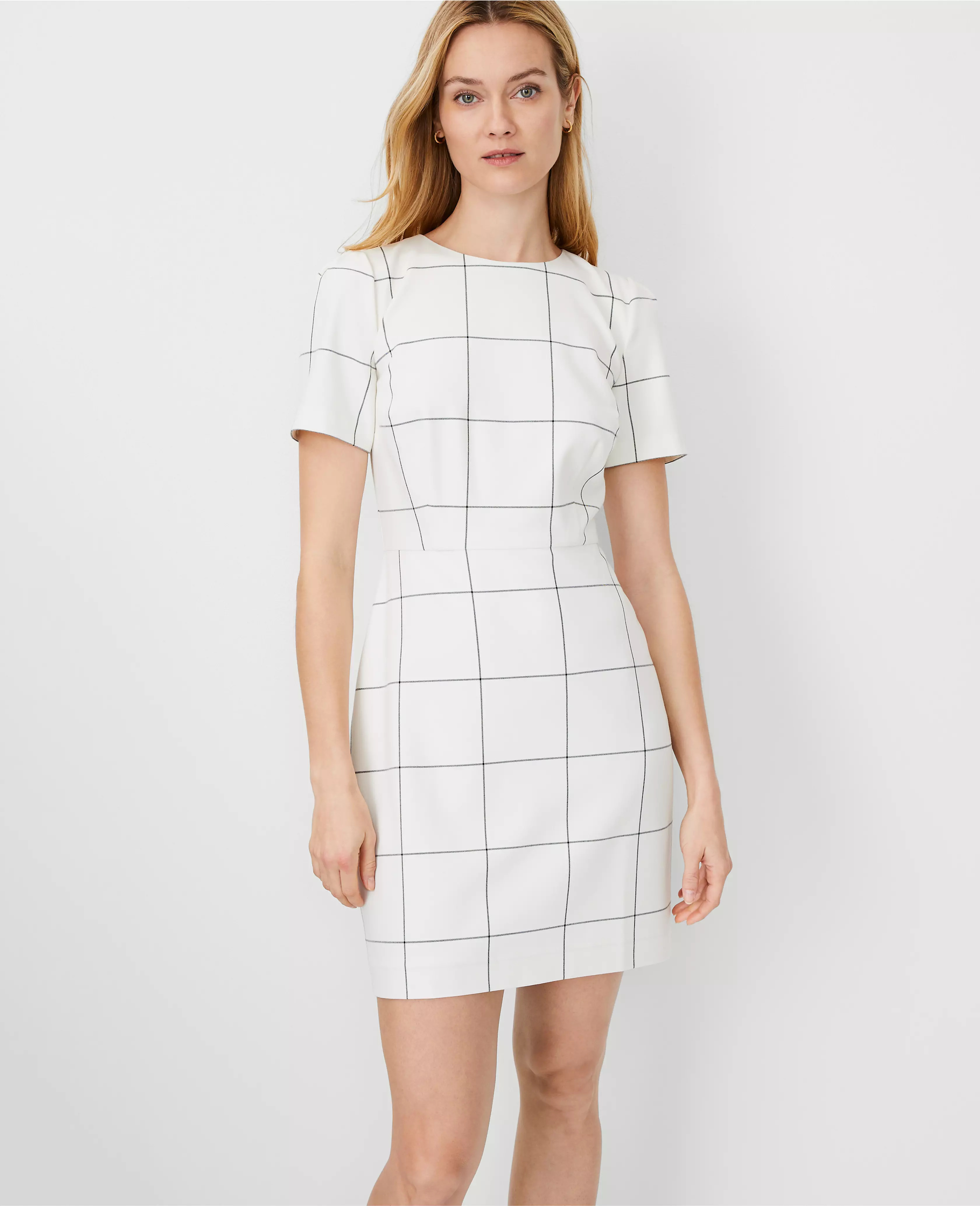 Windowpane Sheath Dress | Ann Taylor (US)