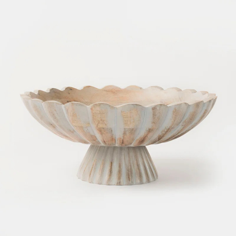 Mela Artisans Fluted Pedestal Bowl - Rustic Grey | Wayfair North America