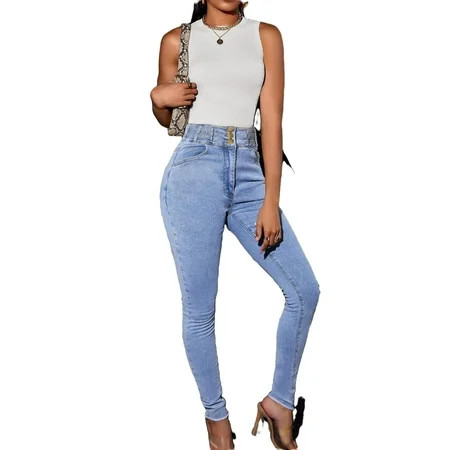 White Basics Plain Tank Round Neck Women s Tank Tops Camis | Walmart (US)