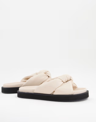 Mango padded knot sandal in ecru | ASOS (Global)