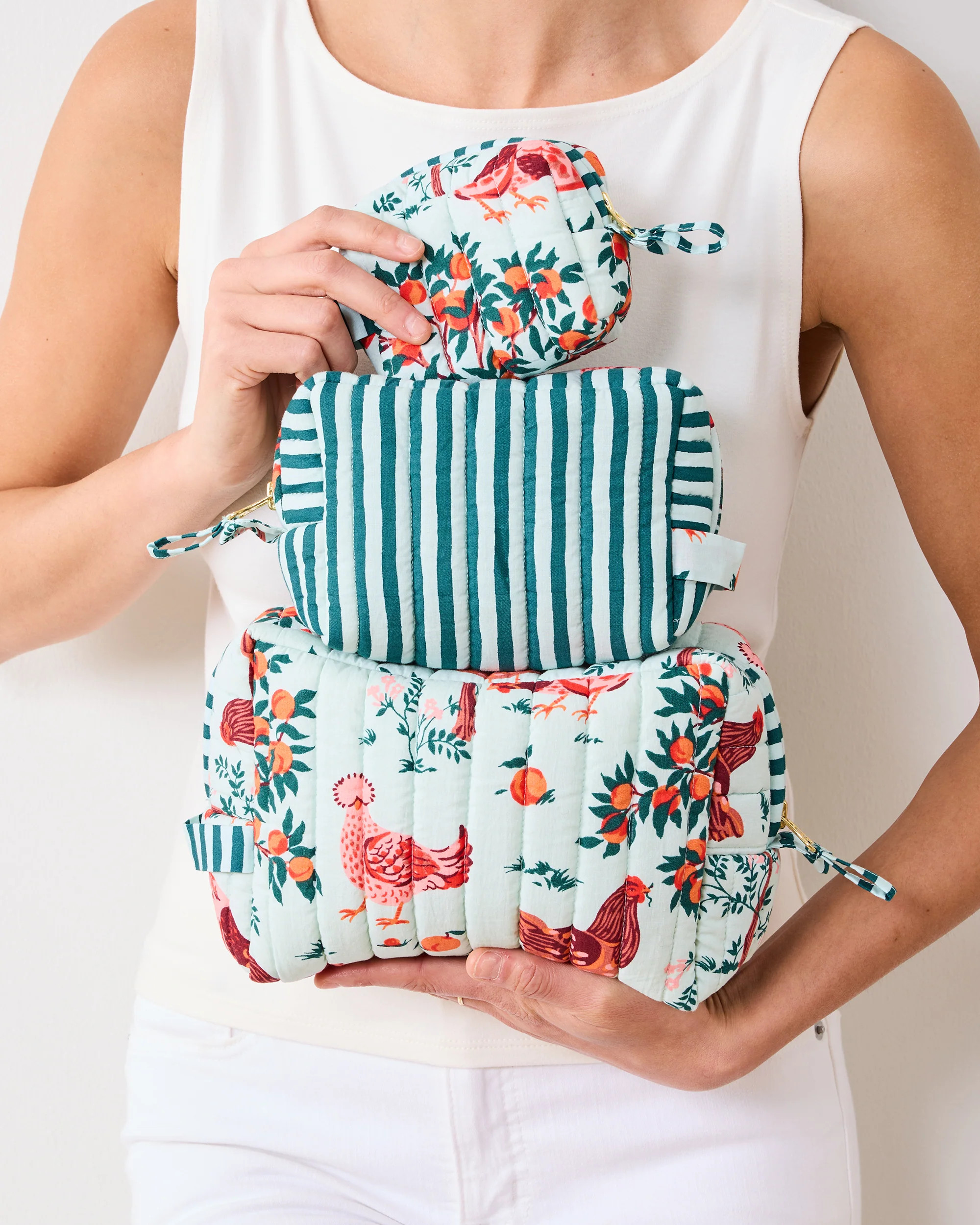 Hen House - Three's Best Pouch Set - Soft Blue | Printfresh