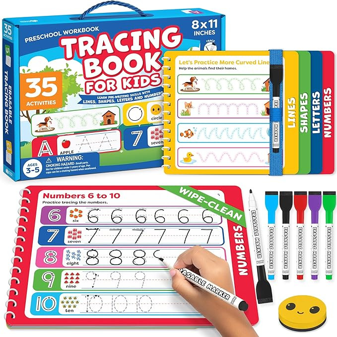 Preschool Learning Activities - Letter Tracing Books for Kids Ages 3-5 - Toddler Handwriting Prac... | Amazon (US)