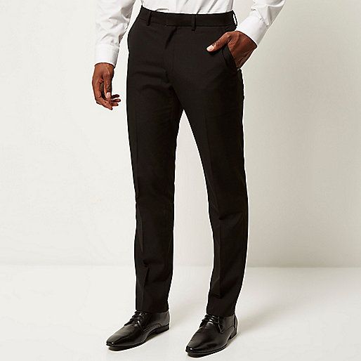 Black smart slim trousers | River Island (UK & IE)