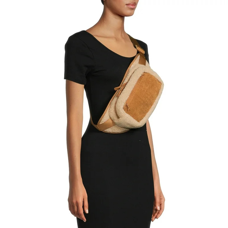 No Boundaries Women's Hands Free Rectangular Fanny Pack Natural - Walmart.com | Walmart (US)