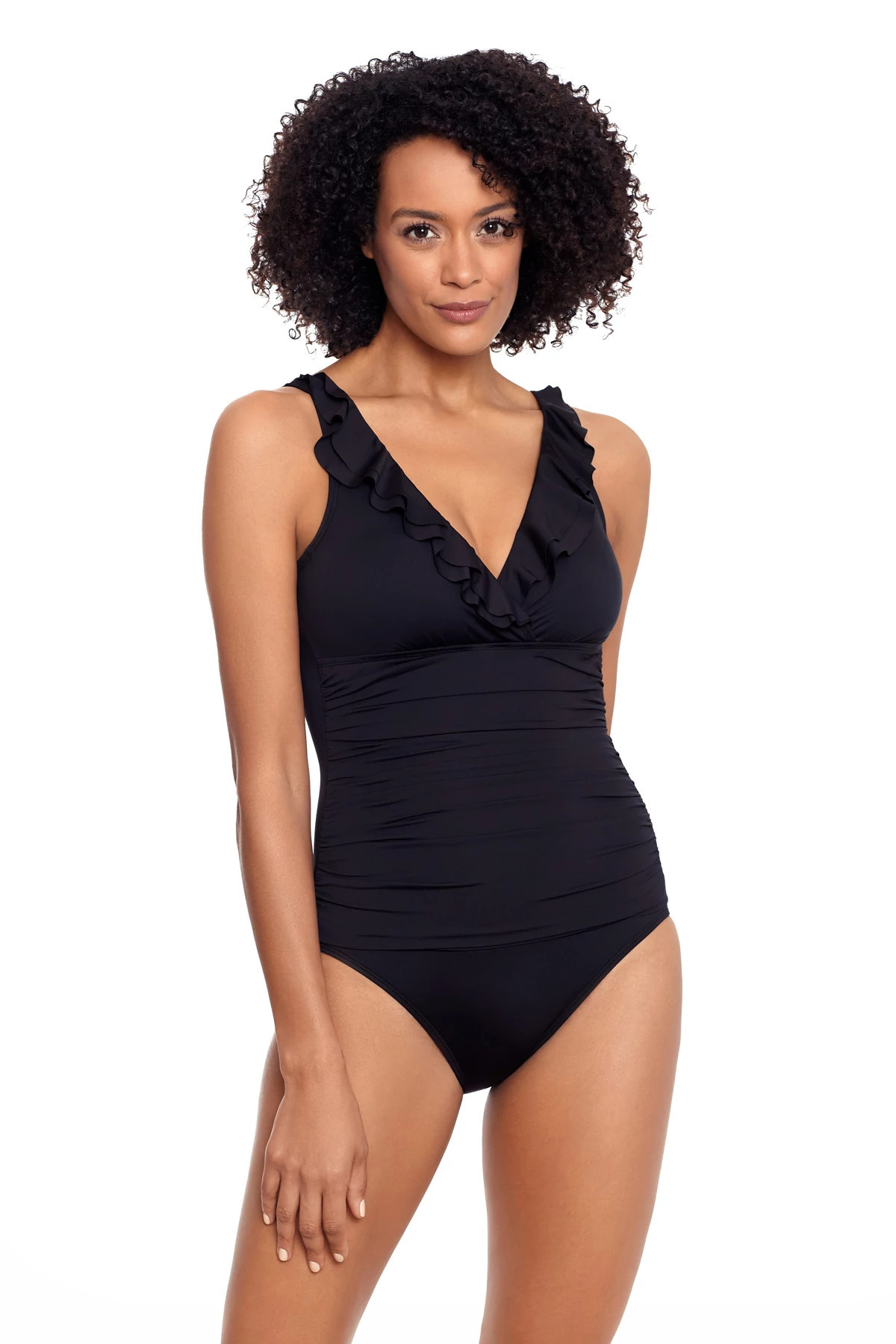 Ruffle Over The Shoulder One Piece Swimsuit | Everything But Water