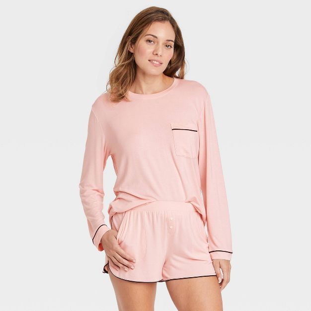 Women's Beautifully Soft Long Sleeve Top and Shorts Pajama Set - Stars Above™ | Target