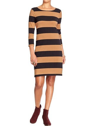 Womens Striped Jersey Dresses Size M - Camel stripe | Old Navy US