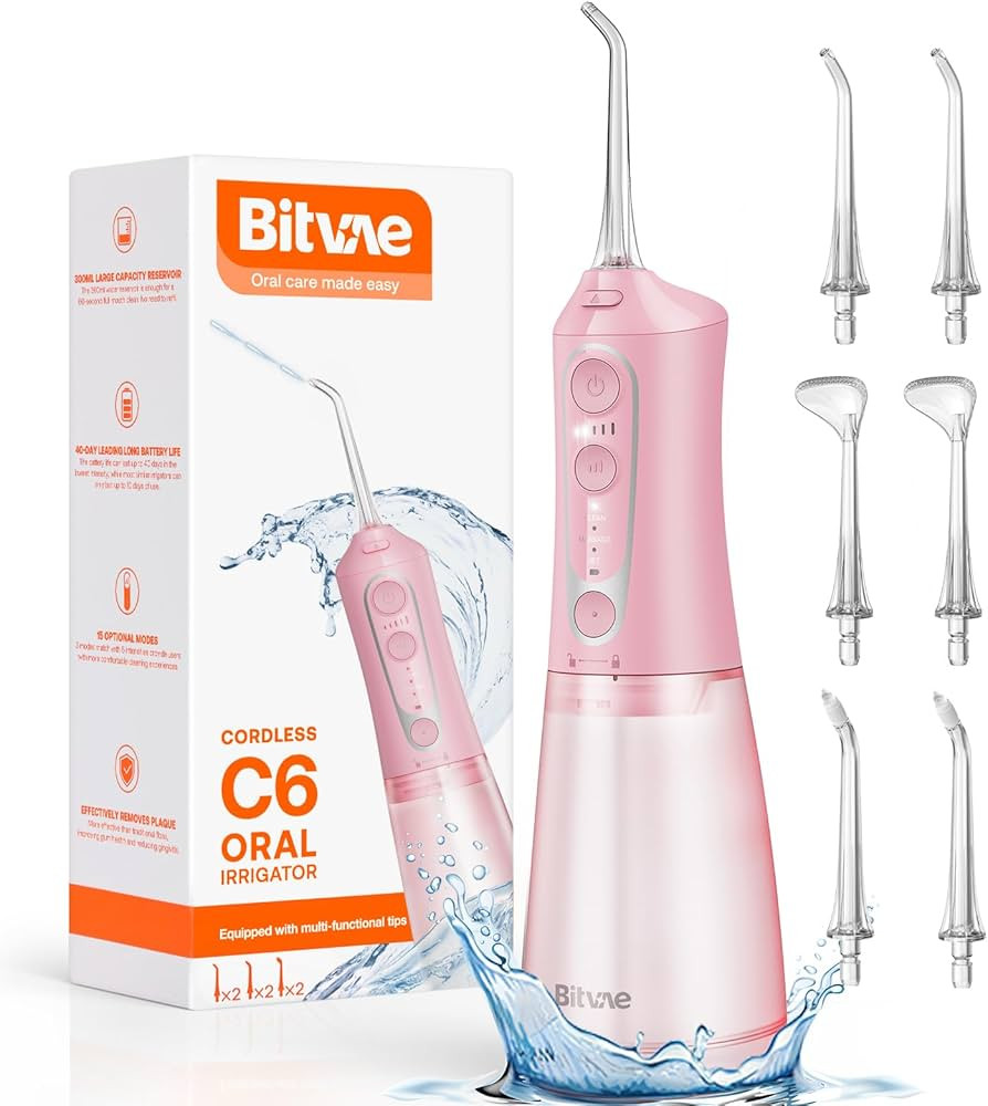 Bitvae C6 Water Dental Flosser Teeth Picks, Portable Cordless Oral Irrigator, IPX7 Waterproof Bra... | Amazon (US)