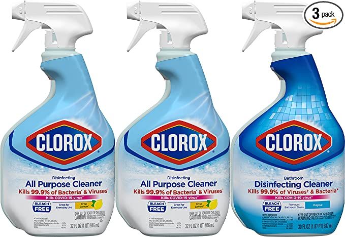 Clorox Disinfecting All-Purpose Cleaner 32 Oz and Disinfecting Bathroom Cleaner 30 Oz, Pack of 3 | Amazon (US)