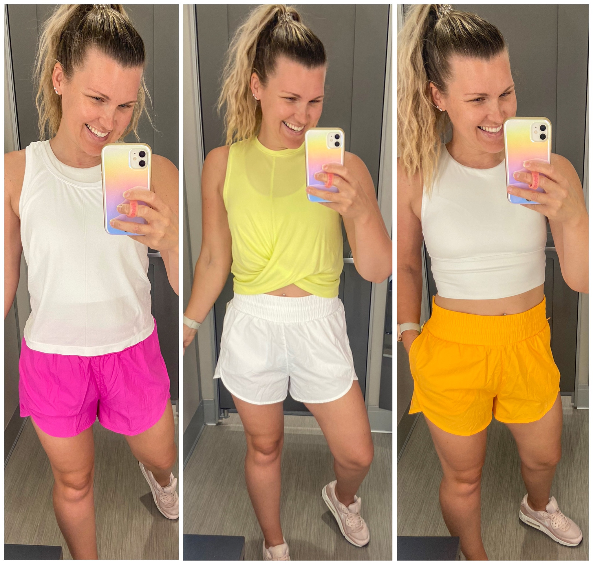 Same shorts. 3 different colors with 3 different tops.

TARGET ❤️ keep the bright colored and amazing activewear coming!!! 

shorts: medium 
tops and sports bras: small 

#target #active #fitness #workout #activewear #run #shorts 

#LTKfit #LTKFind #LTKunder50