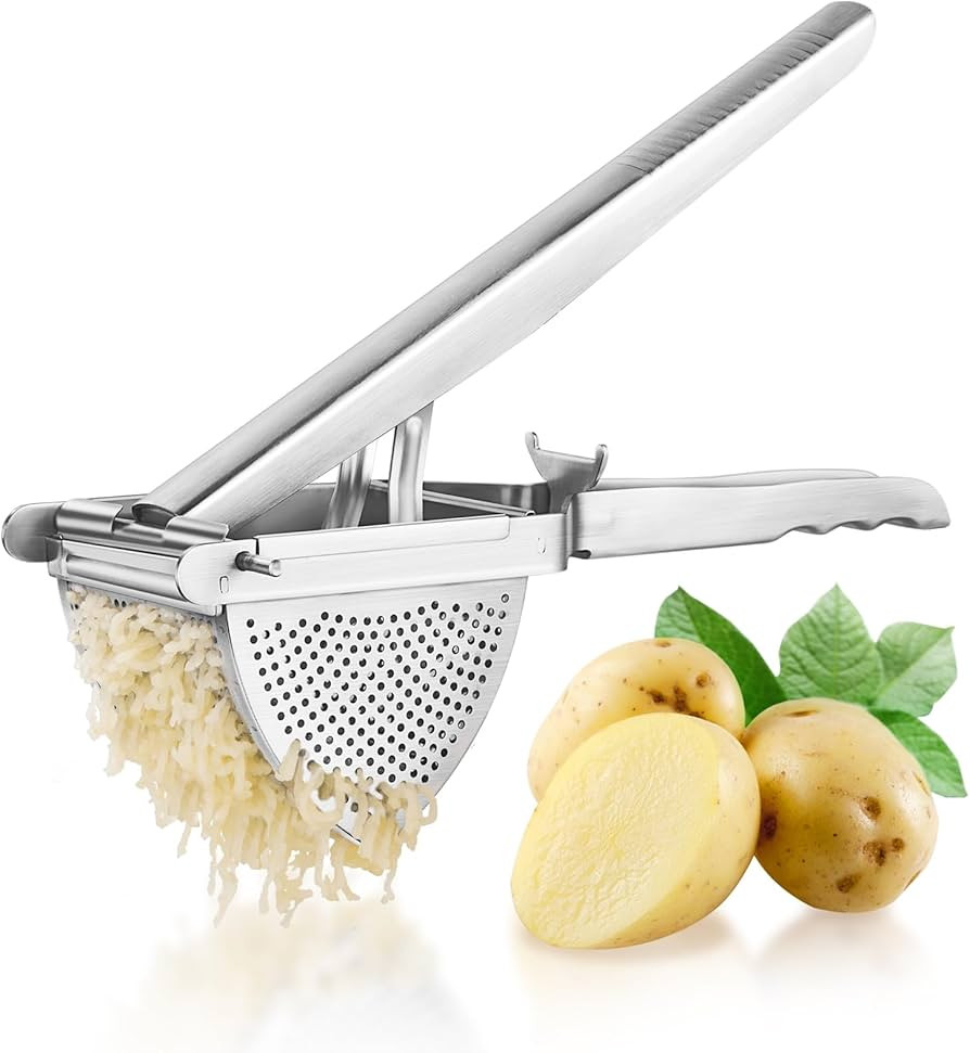 Upgraded Potato Ricer Stainless Steel, Heavy-Duty Potato Masher with Multi-Hole Design, Ricer for... | Amazon (US)