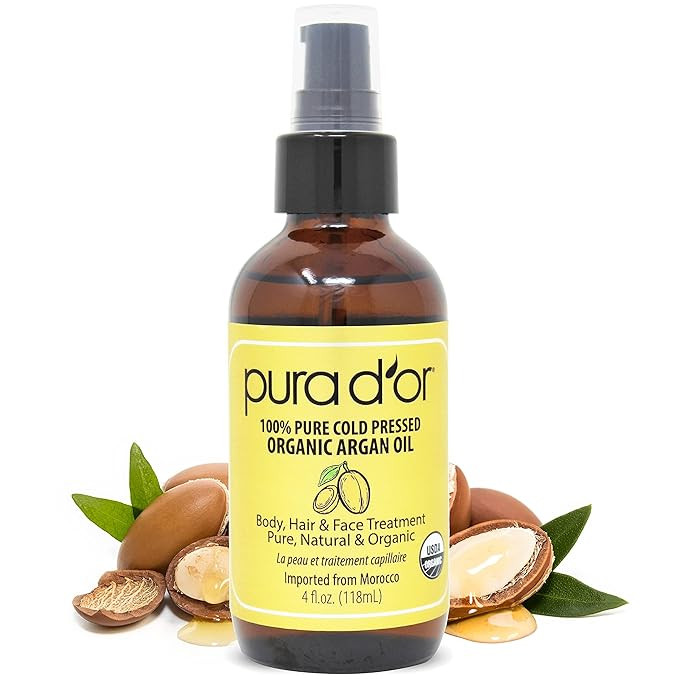PURA D'OR 4 Oz ORGANIC Moroccan Argan Oil - USDA Certified 100% Pure & Cold Pressed Virgin Premiu... | Amazon (US)