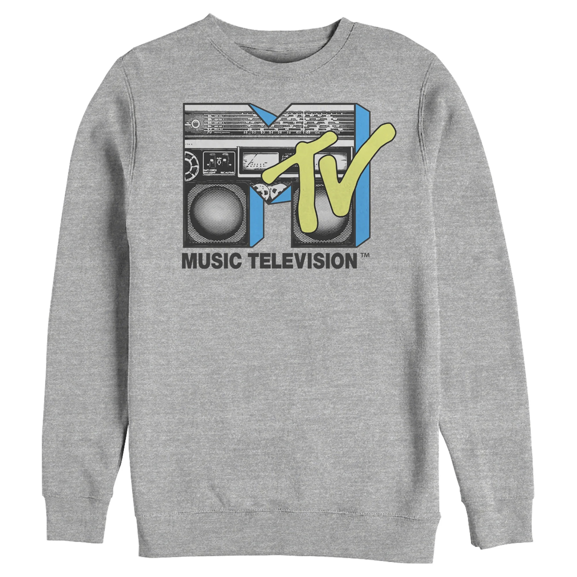 Men's MTV Retro Stereo Logo  Sweatshirt Athletic Heather Small | Walmart (US)
