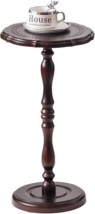 100% Solid Wood Round Side Table, Small Drink Table for Small Spaces, Modern End Table Accent Nig... | Amazon (US)