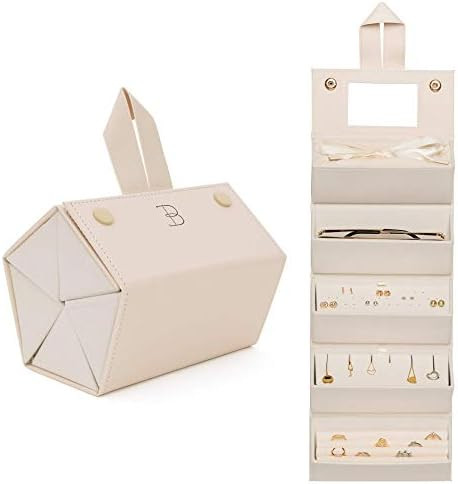 Travel Jewelry Organizer Jewelry Box – Luxurious, Compact Jewelry Travel Organizer w/ Necklace ... | Amazon (US)