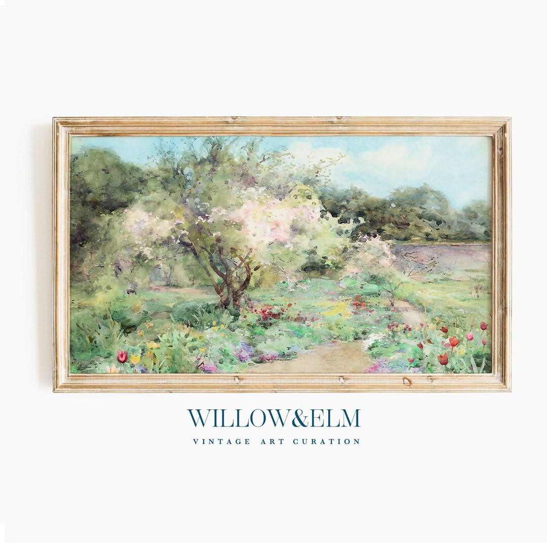 Samsung Frame TV Art Spring | Watercolour Landscape Painting | Digital Download | Etsy (US)