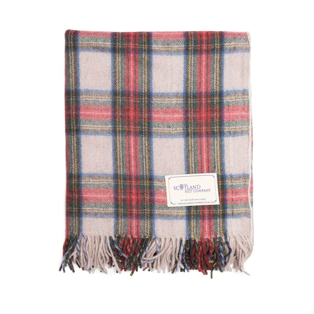 Unisex Knee Rug in Stewart Dress Tartan - Soft Wool Travel Blanket - Warm Throw with Fringed Edge... | Amazon (US)