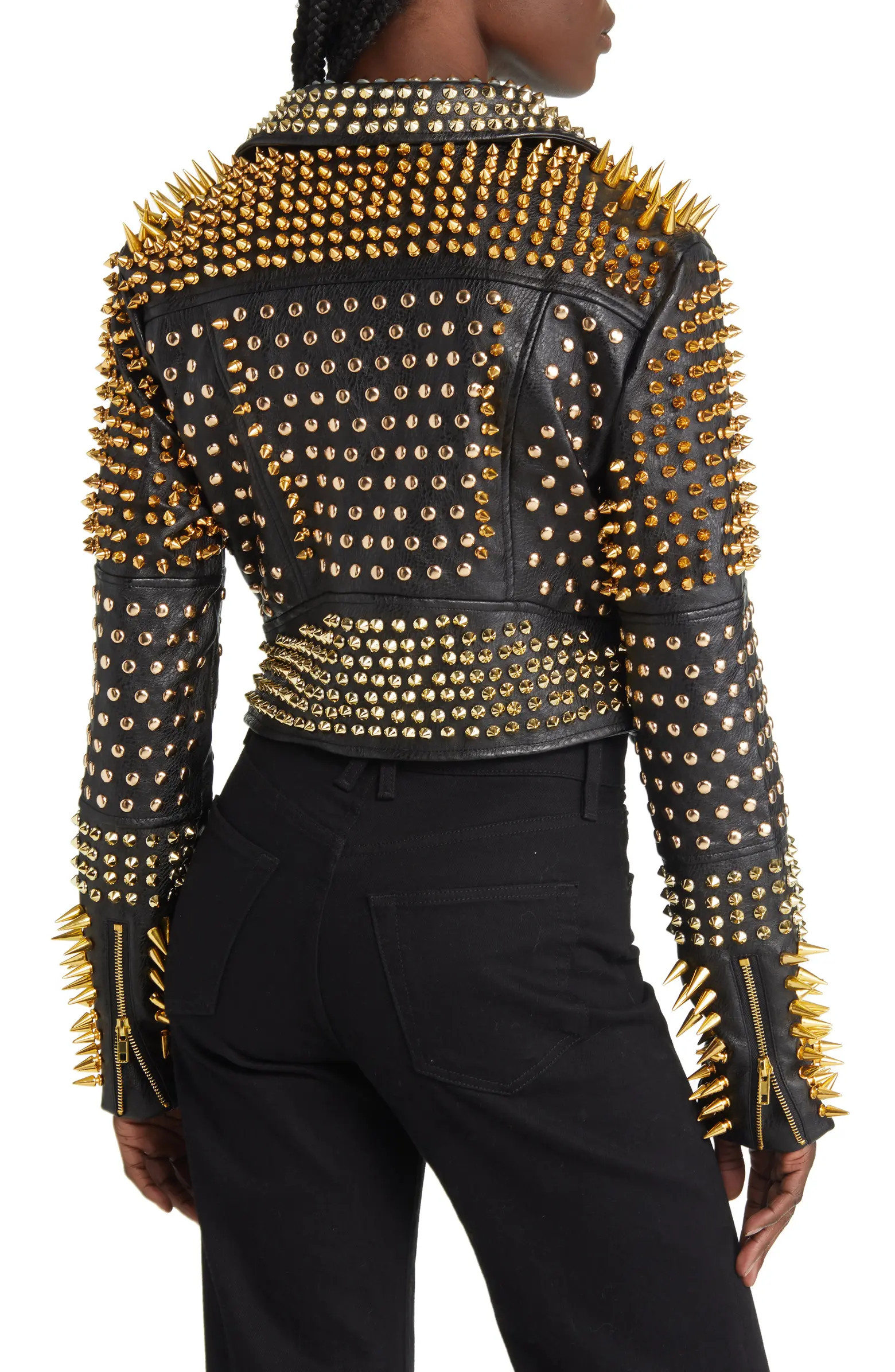 Lucifer Faux Leather Studded Moto Jacket | Nordstrom