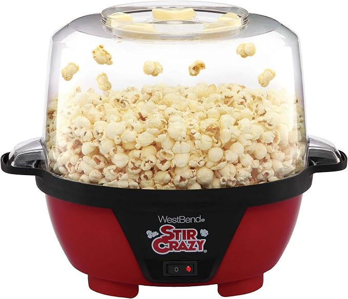West Bend 82505 Stir Crazy Electric Hot Oil Popcorn Popper Machine Offers Large Lid for Serving B... | Amazon (US)