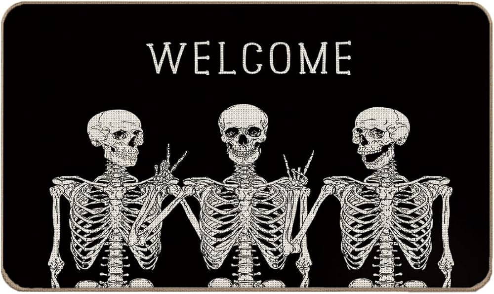 Halloween Door Mat Doormat,Halloween Welcome Mat,Halloween Skull Doormat Skeleton Door Mat Outdoo... | Amazon (US)