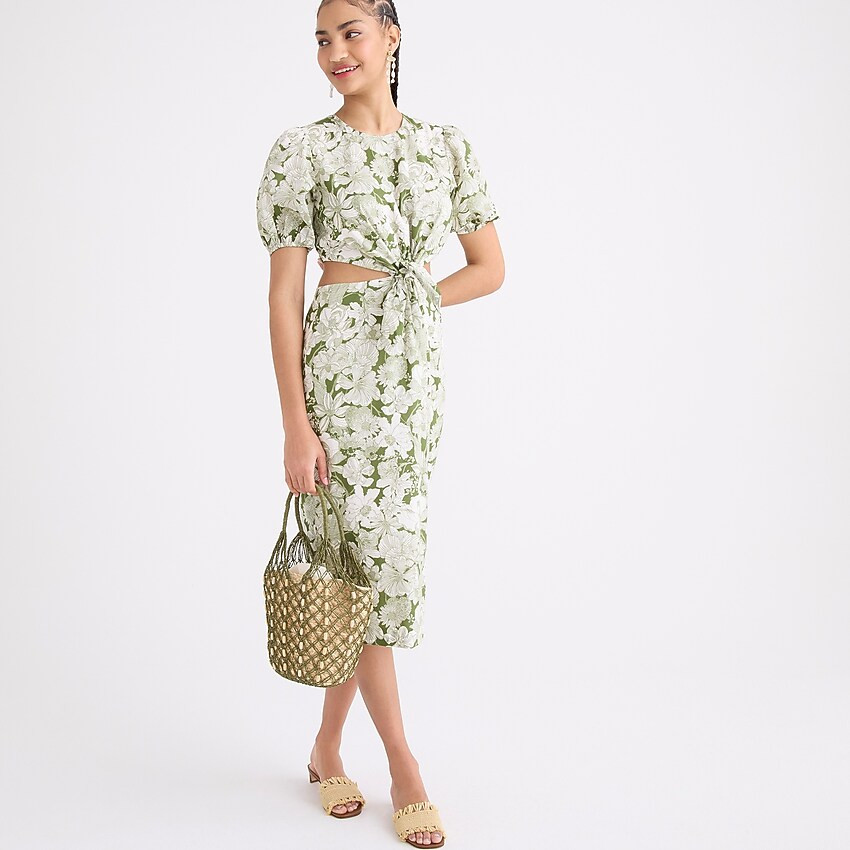 Cutout dress in Liberty® Linear floral fabric | J. Crew US