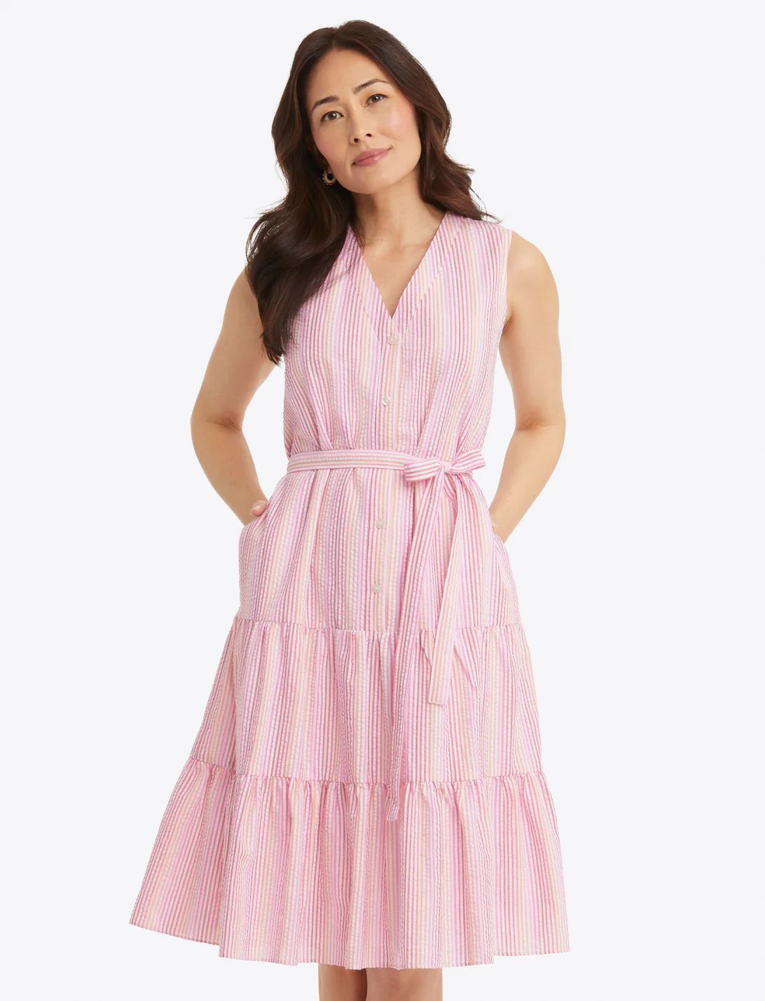 Loretta Shirtdress in Pink Seersucker | Draper James (US)